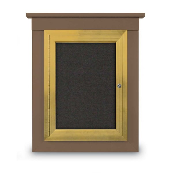 72"x36" 3-Door Enclosed Letterboard, Blue Felt/Cherry